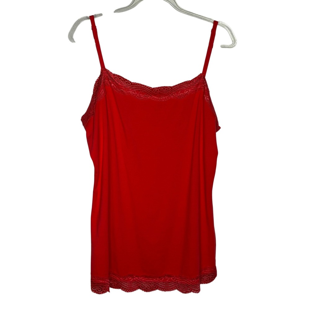 Ann‎ Taylor Large Red Lace Trim Camisole Tank Top Bella Swan Y2K Twilight Core